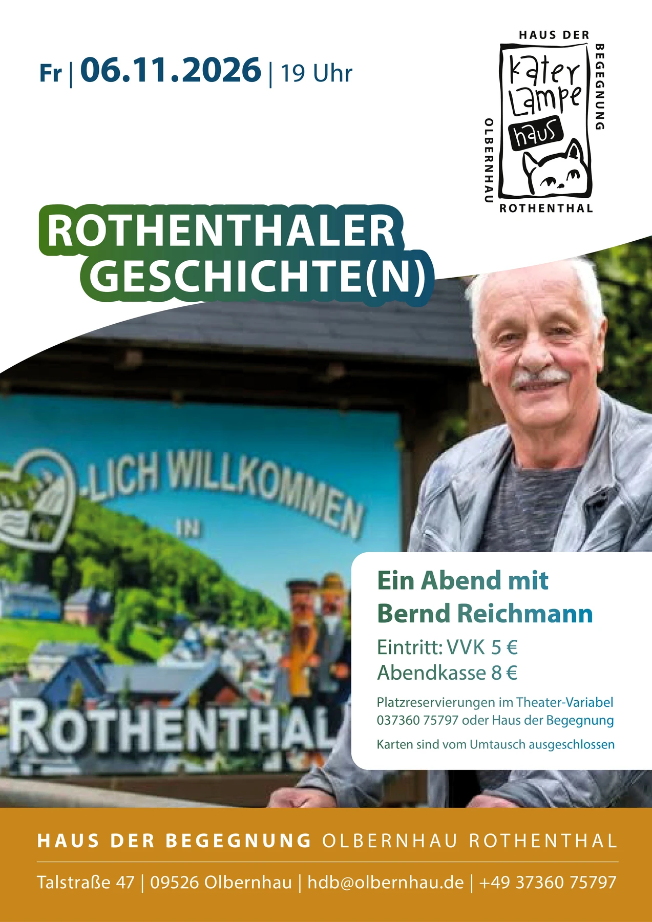 Rothenthaler Geschichten - ein Abend mit Bernd Reichmann